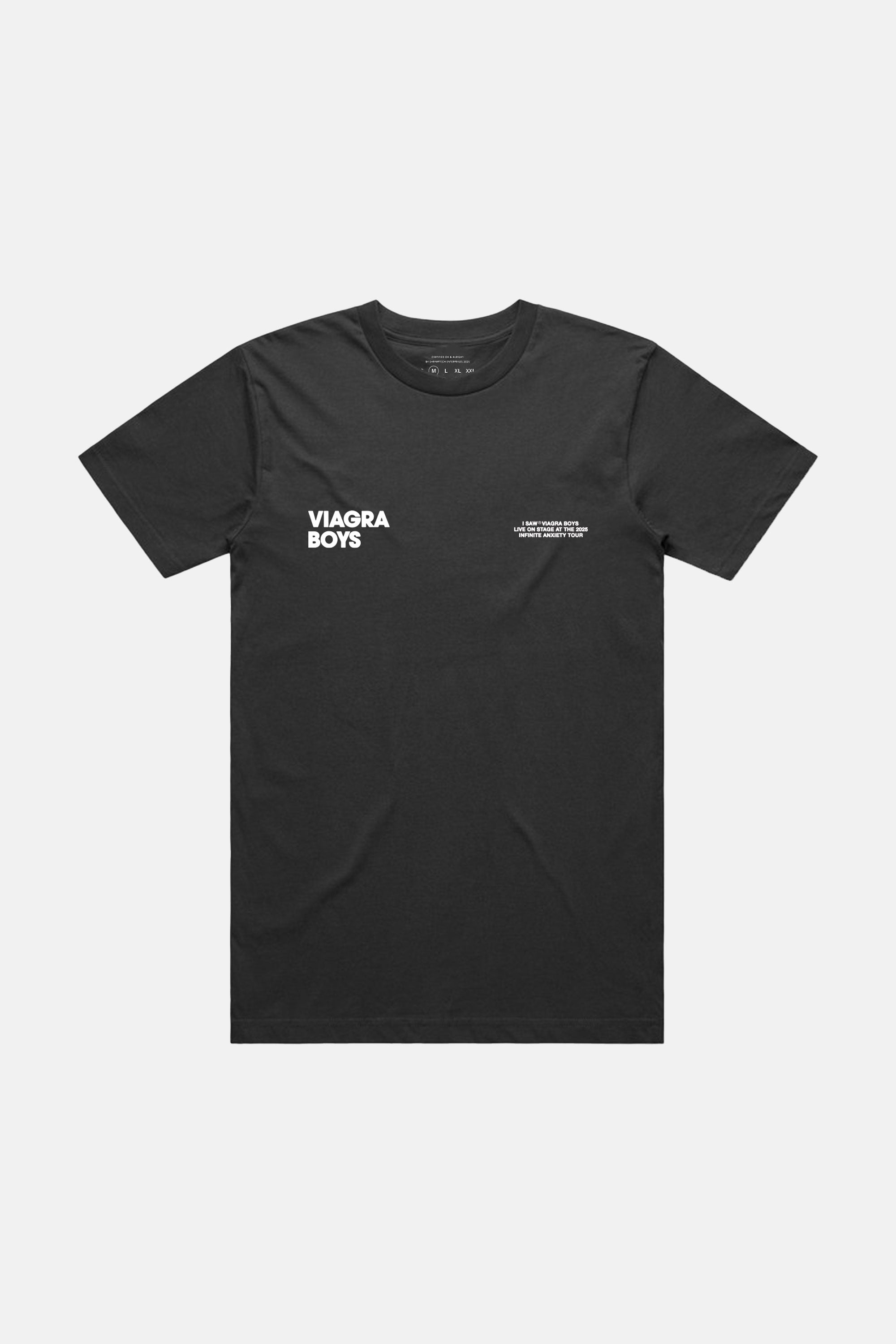 INFINITE ANXIETY TOUR T-SHIRT (COAL) (US/CA TOUR EDITION) – Viagra