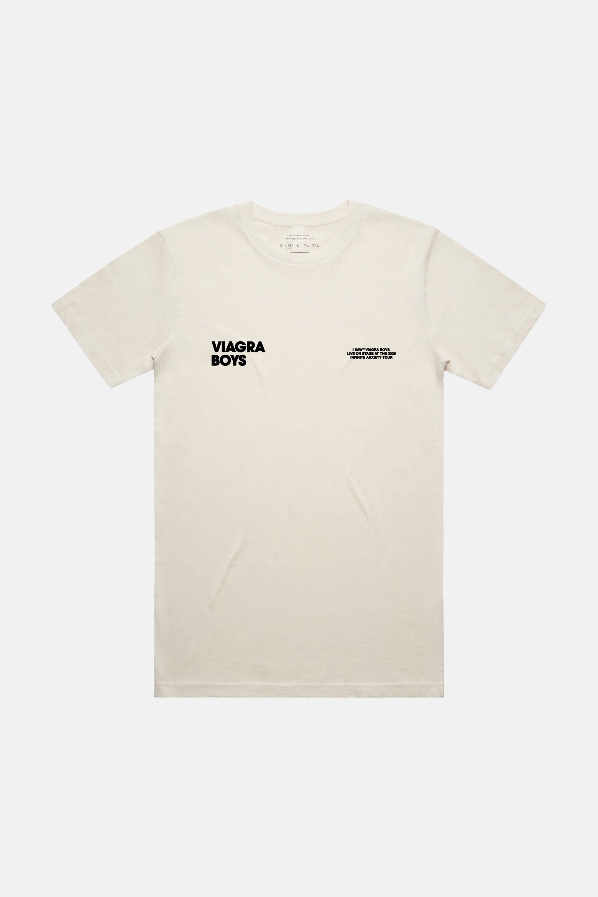 INFINITE ANXIETY TOUR T-SHIRT (ECRU) (US/CA TOUR EDITION) – Viagra